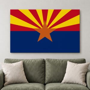 Arizona Flag Canvas Wall Art - Southwest Home Decor Print - AZ State Pride Gift - Large Patriotic Living Room Decoration