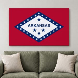 Arkansas State Flag Canvas Print, Arkansas Wall Art, Southern State Pride Decor