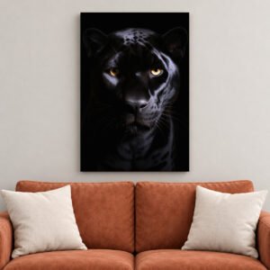 Black Panther canvas wall art over sofa