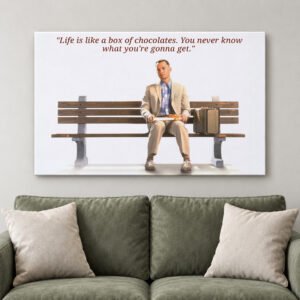 Forrest Gump Quote Canvas, Life Is Like a Box of Chocolates Print, Inspirational Movie Wall Art