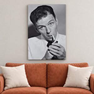 Frank Sinatra canvas wall art over sofa