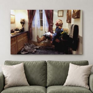 Funny Bathroom Scene Canvas, Dumb and Dumber Style Print, Hilarious Comedy Wall Decor