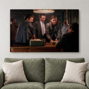 Goodfellas Inspired Canvas, Mafia Money Scene Art, Classic Mob Deal Moment Print