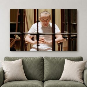 Hannibal Lecter Inspired Canvas, Prison Scene Portrait Art, Classic Thriller Wall Decor