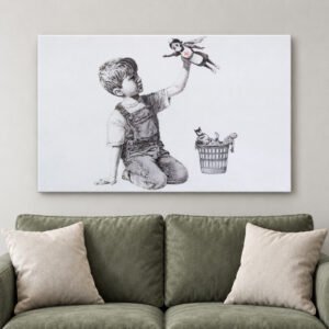 Healthcare Hero Canvas Art, Nurse Superhero Child Drawing, Inspirational Wall Decor