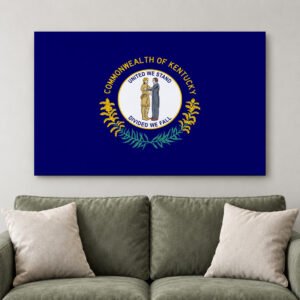 Kentucky Flag Canvas Art, KY State Pride Wall Decor, Commonwealth Print, Home Office Gift