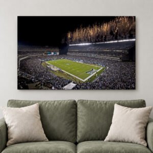 Lincoln Financial Field Inspired Canvas, Philadelphia Football Stadium Art, Game Day Wall Decor