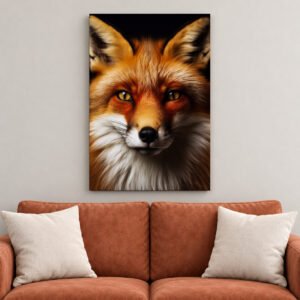 Majestic Red Fox Wall Art canvas wall art over sofa