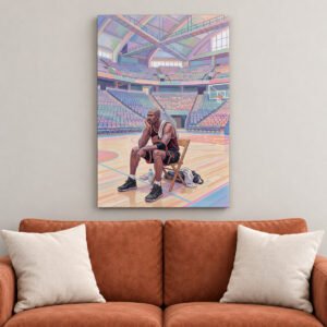 Michael Jordan canvas wall art over sofa