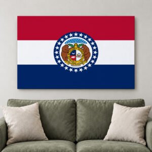 Missouri State Flag Canvas Print, Missouri Wall Art, Show Me State Home Decor