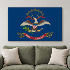North Dakota State Flag Canvas Wall Art, Patriotic North Dakota Home Decor