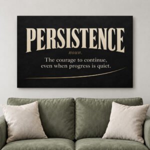 Persistence Definition Motivational Canvas Wall Art for Modern Office Decor