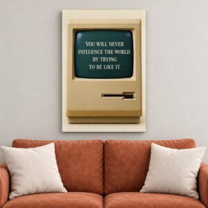 Retro Computer canvas wall art over sofa