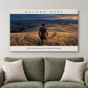 Return Home Gladiator Motivational Canvas Wall Art Stoic Warrior Office Decor