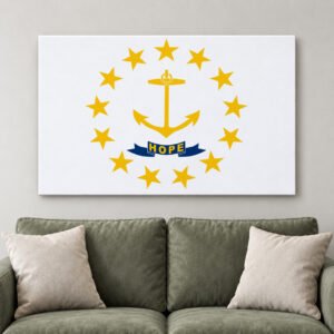 Rhode Island State Flag Canvas Print, Hope Anchor Wall Art, Ocean State Decor