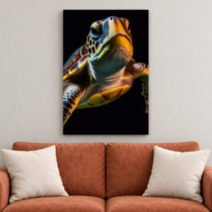 Sea Turtle canvas wall art over sofa