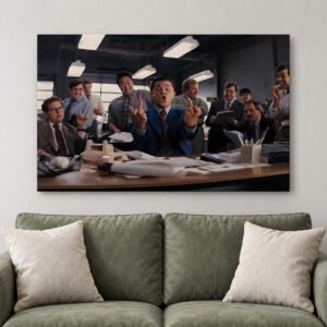Wolf of Wall Street Inspirational Canvas: Motivational Broker Scene, Movie Art | Premium Canvas, | Multiple Sizes